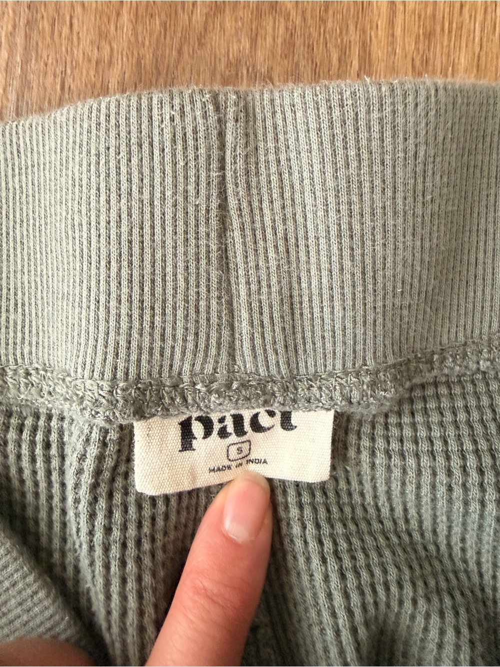 Pact Thermal Waffle Wide Leg Pants Green Size Small - Picture 4 of 9